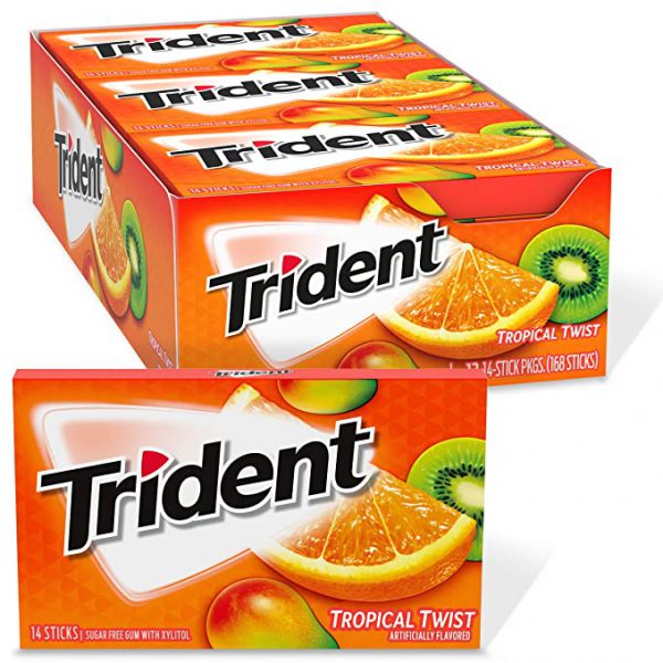 بسته 12 عددی آدامس تریدنت استوایی  Trident Tropical Twist