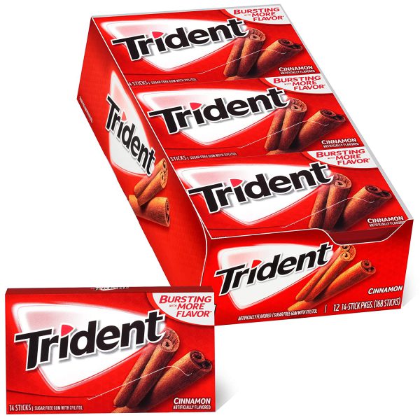 بسته 12 عددی آدامس تریدنت دارچین Trident Cinnamon