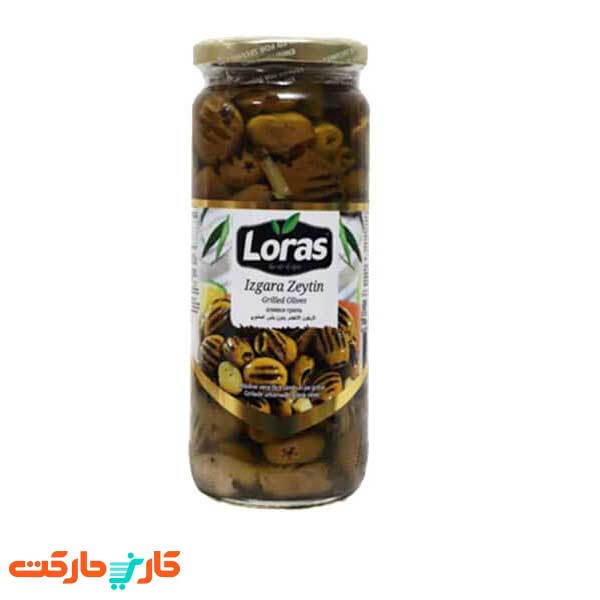 زیتون سبز کبابی بدون هسته 730 گرمی لوراس Loras