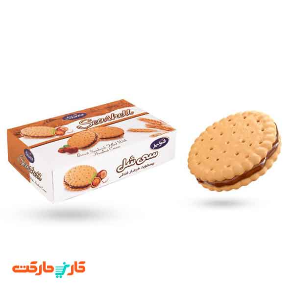 بیسکویت کرمدار فندقی سیشل جعبه شونیز shoniz
