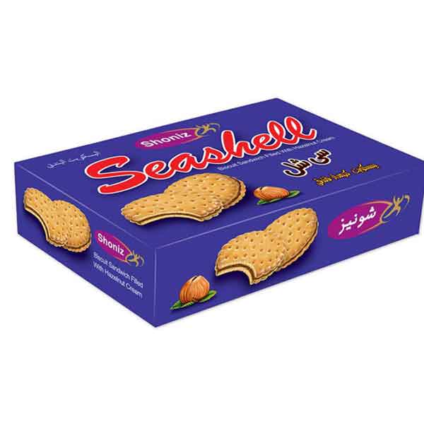 بیسکویت کرمدار فندقی سی شل 560 گرمی شونیز shoniz