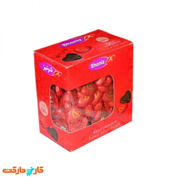شکلات قلبی تلخ 78 درصد قرمز شونیز Shoniz