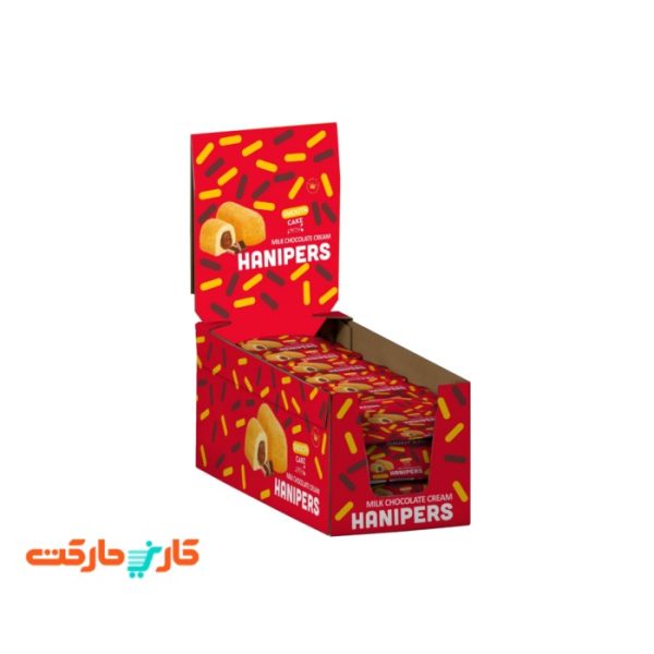 کیک وانیلی با مغزی کرم کاکائویی هانیپرز (Hanipers) بسته 24 عددی