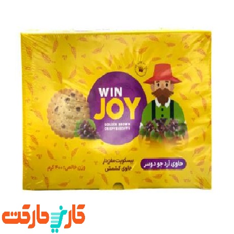 بیسکویت مغزدار با تکه های کشمش وین جوی (Win Joy) 400 گرم
