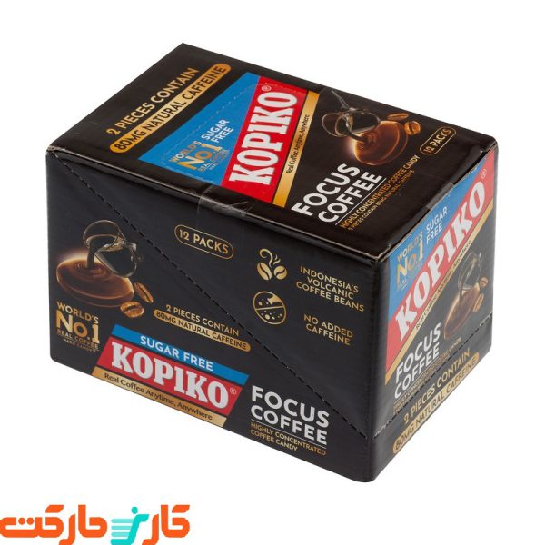 بسته 12ورقی آبنبات قهوه کوپیکو بدون شکر فوکوس کافی KOPIKO Coffee Candy Suggar Free